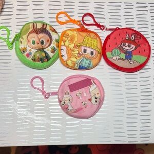 Set of 4 Cartoon Character Coin Pouches